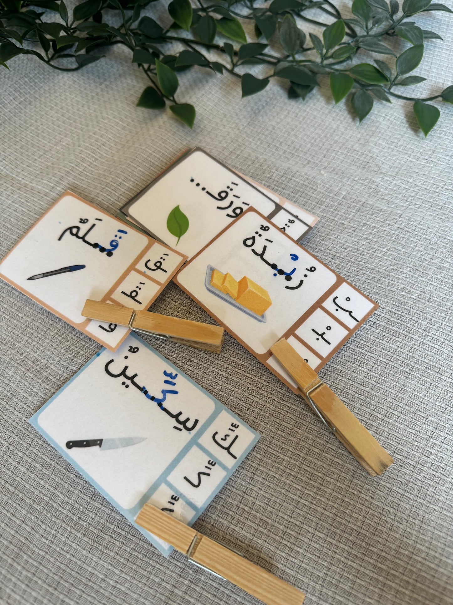 Cartes à pince autour des mots