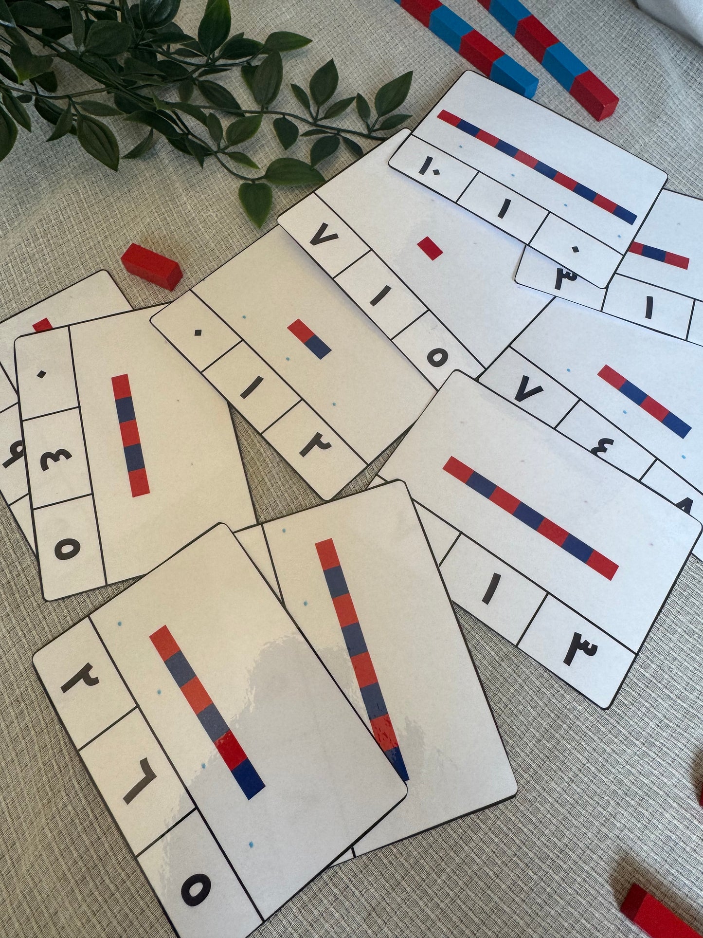 Cartes à pince autour des chiffres