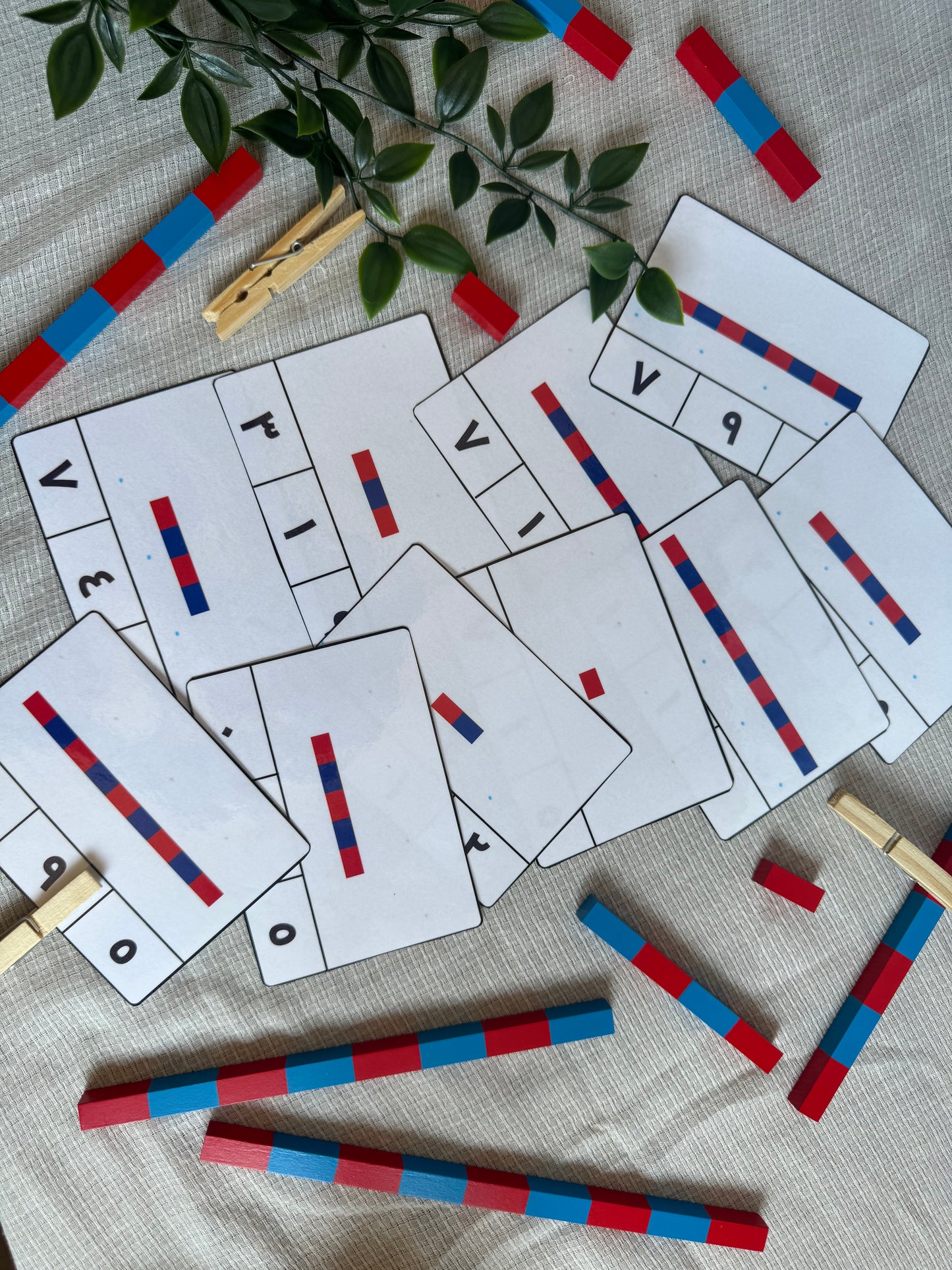 Cartes à pince autour des chiffres