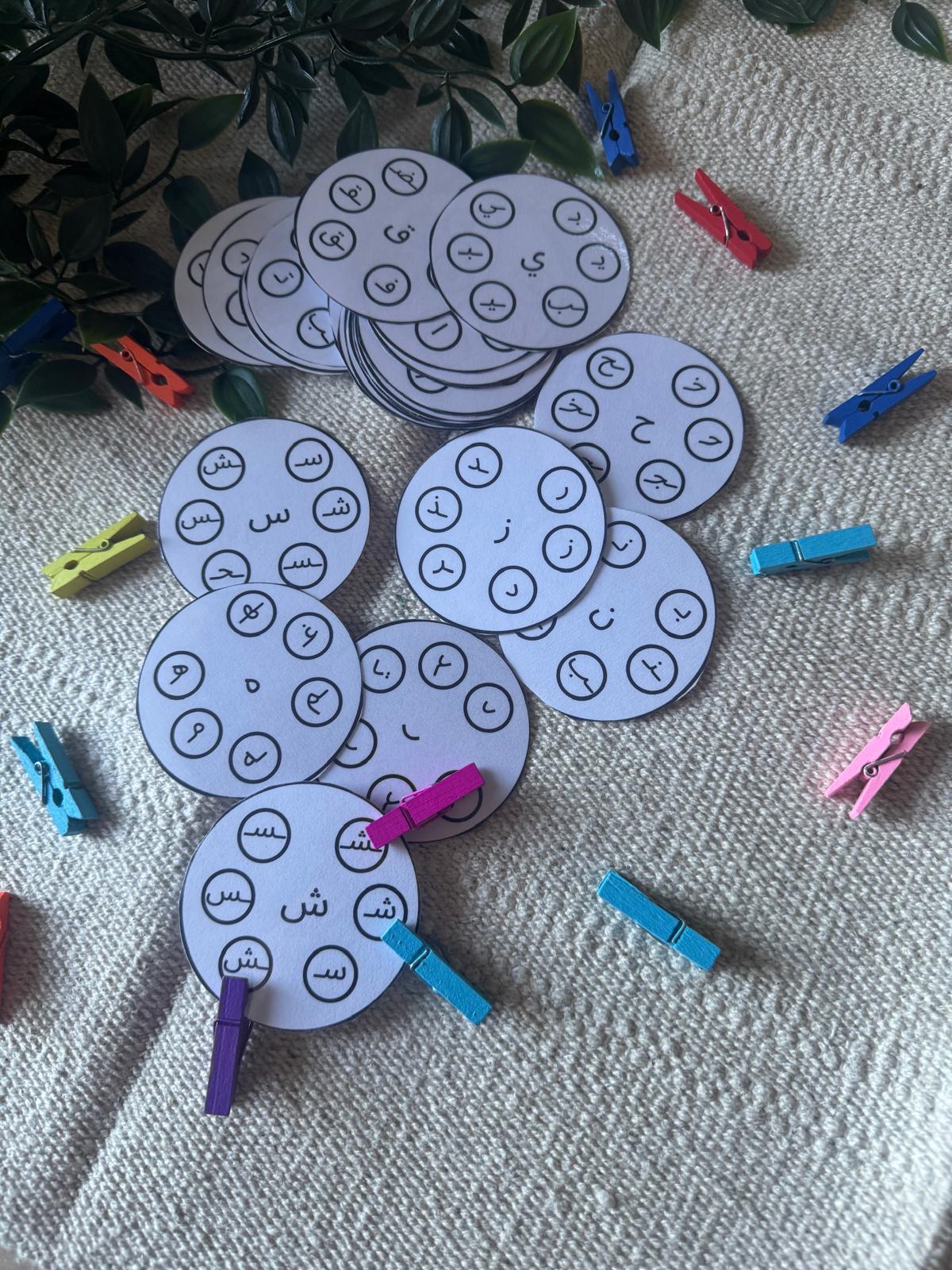 Cercle à pincer des lettres et leurs formes